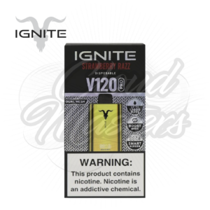 Ignite - V120 Pro - Strawberry Razz - Gold - até 12.000 Puffs - Imagem 1