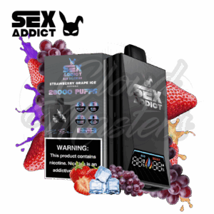 Sex Addict by Dan Bilzerian - S280 - Black - Strawberry Grape Ice - até 28.000 Puffs - Imagem 1