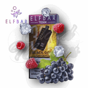 Elfbar- TE30K - Black Gold - Limited Edition - Grape Raspberry Ice - até 30.000 Puffs - Imagem 1
