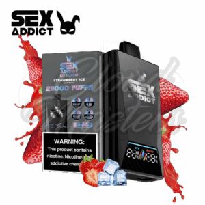 Sex Addict by Dan Bilzerian - S280 - Black - Strawberry Ice - até 28.000 Puffs - Imagem 1